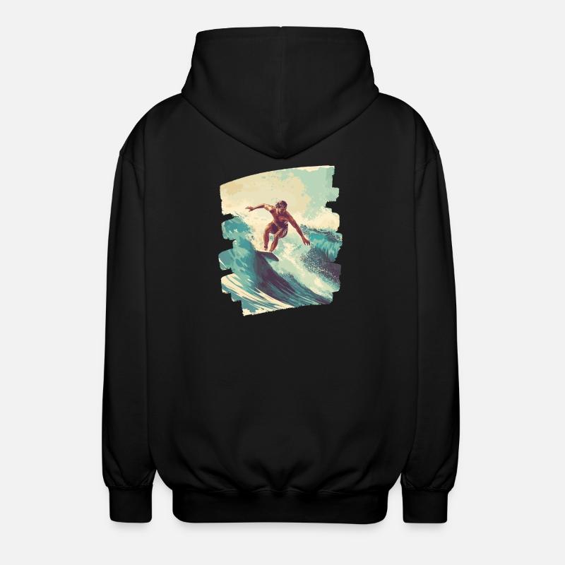 Surfer - Unisex Kapuzenjacke - Schwarz
