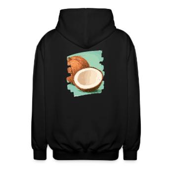 Kokosnuss Coconut - Unisex Kapuzenjacke - Schwarz - Hinten - AI Model Male 185 light (185cm)