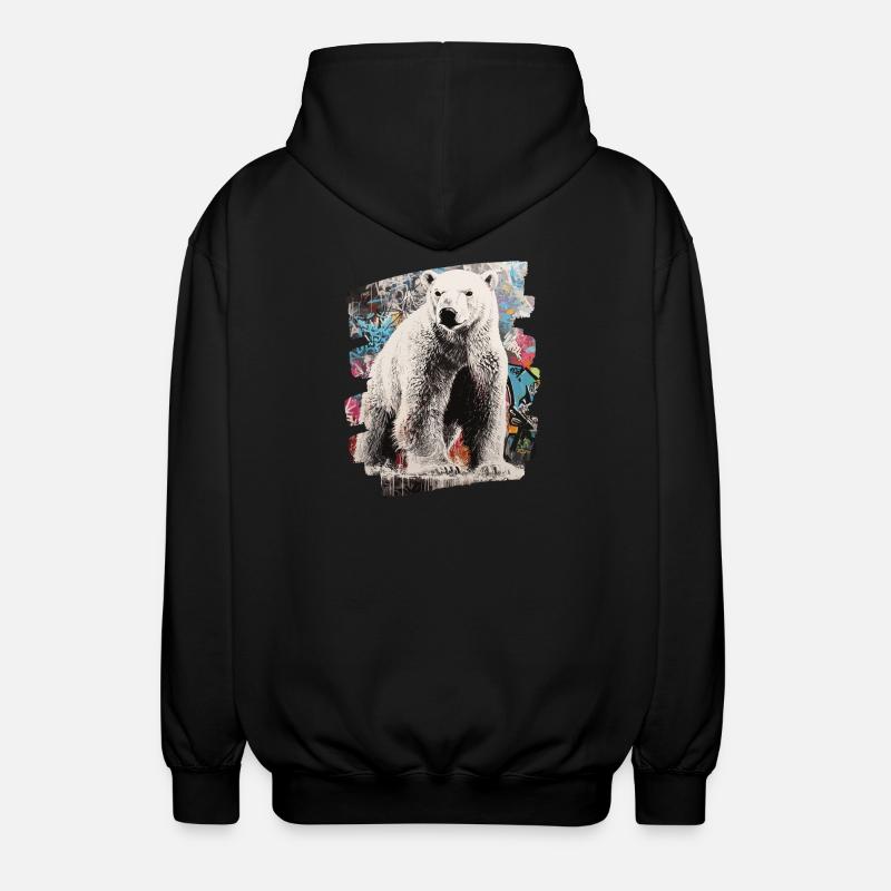 Eisbär Graffiti Sprayer - Unisex Kapuzenjacke - Schwarz