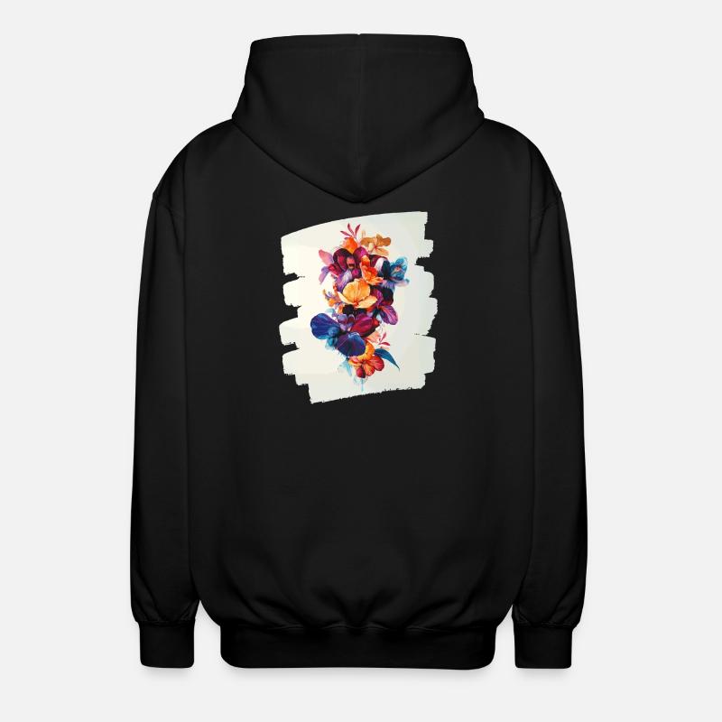 Printemps Printemps Début Fleur Fleurs - Veste à capuche unisexe - noir