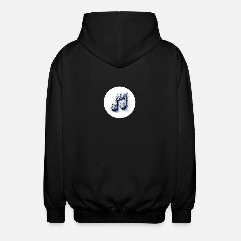 Musical notes in creative design - Unisex Hooded Jacket - black
