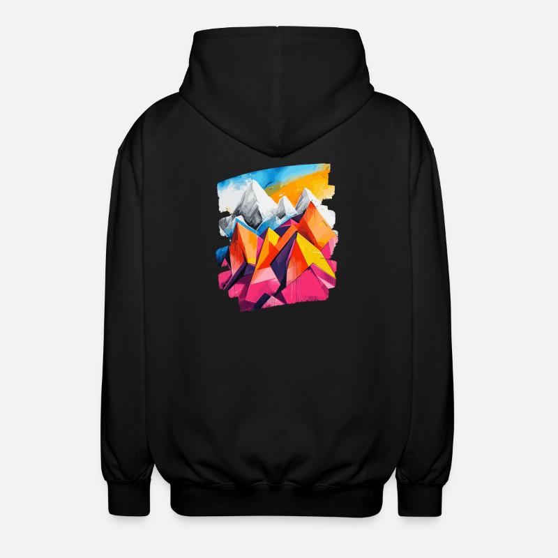 Berge - Unisex Kapuzenjacke - Schwarz