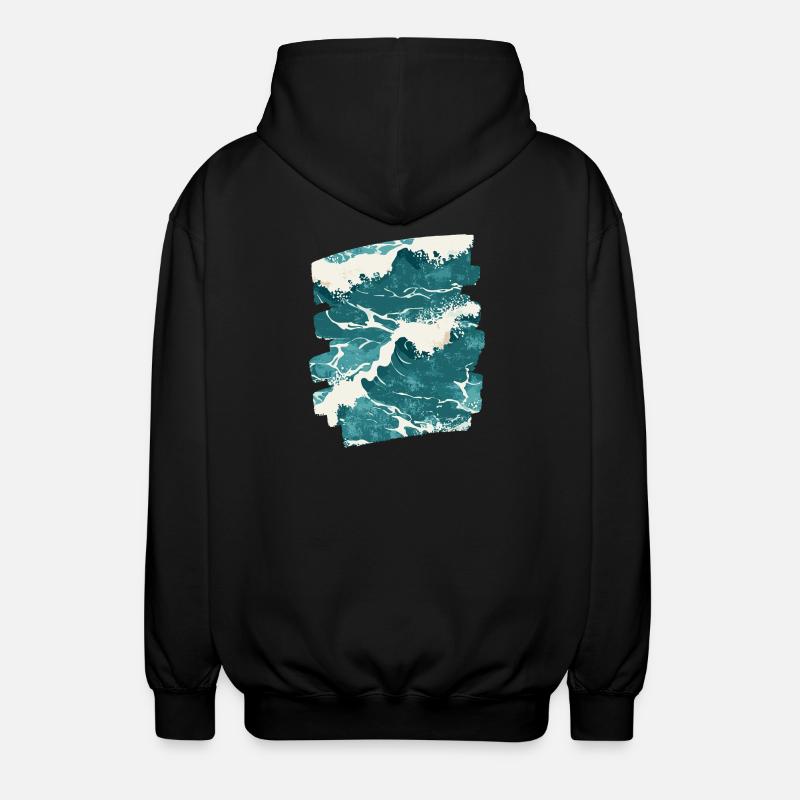 Les vagues et la mer - Veste à capuche unisexe - noir