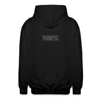 Meine Trompete kann zaubern - Orchester Trompeter - Unisex Kapuzenjacke - Schwarz - Hinten - AI Model Male 185 light (185cm)