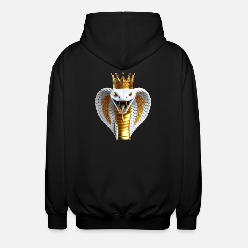 King Cobra with Crown - Unisex Hooded Jacket - black