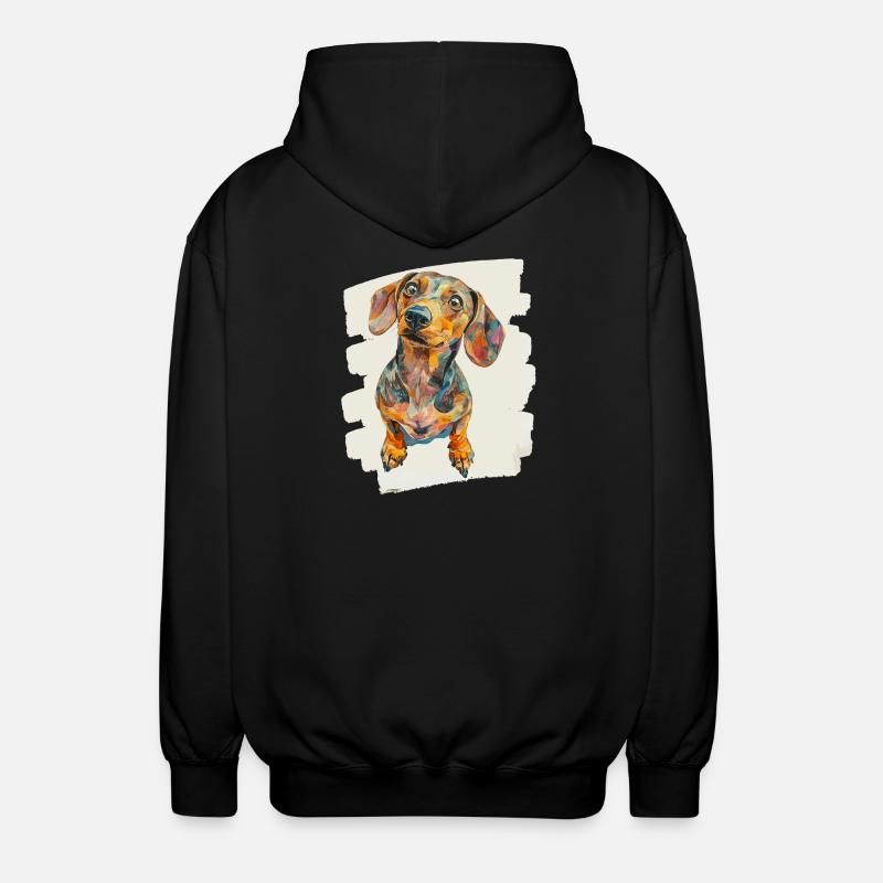 Dackel - Unisex Kapuzenjacke - Schwarz
