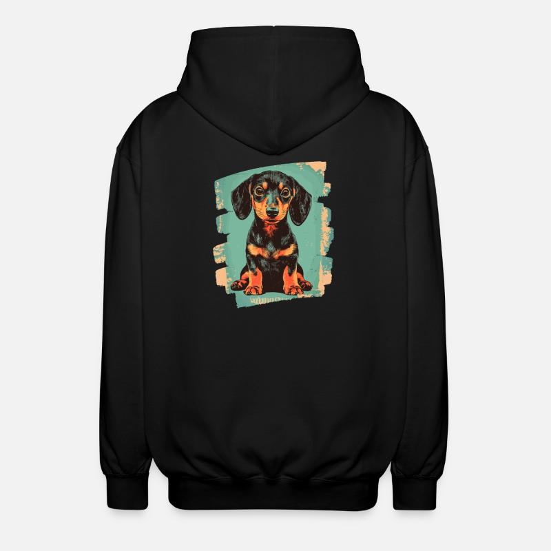 Dackel Dachshund - Unisex Kapuzenjacke - Schwarz