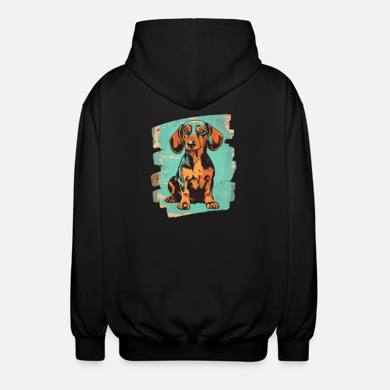 Teckel Dackel - Veste à capuche unisexe - noir