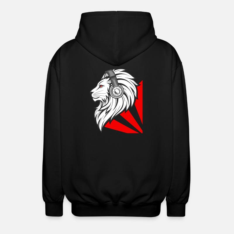 Lion élégant avec des écouteurs - Veste à capuche unisexe - noir