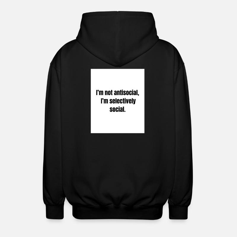 Selectively Social – Introvert Definition - Veste à capuche unisexe - noir