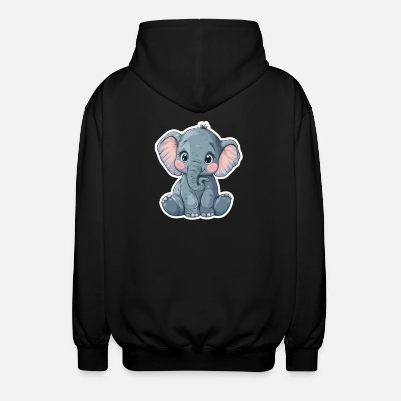 Elefant - Unisex Kapuzenjacke - Schwarz