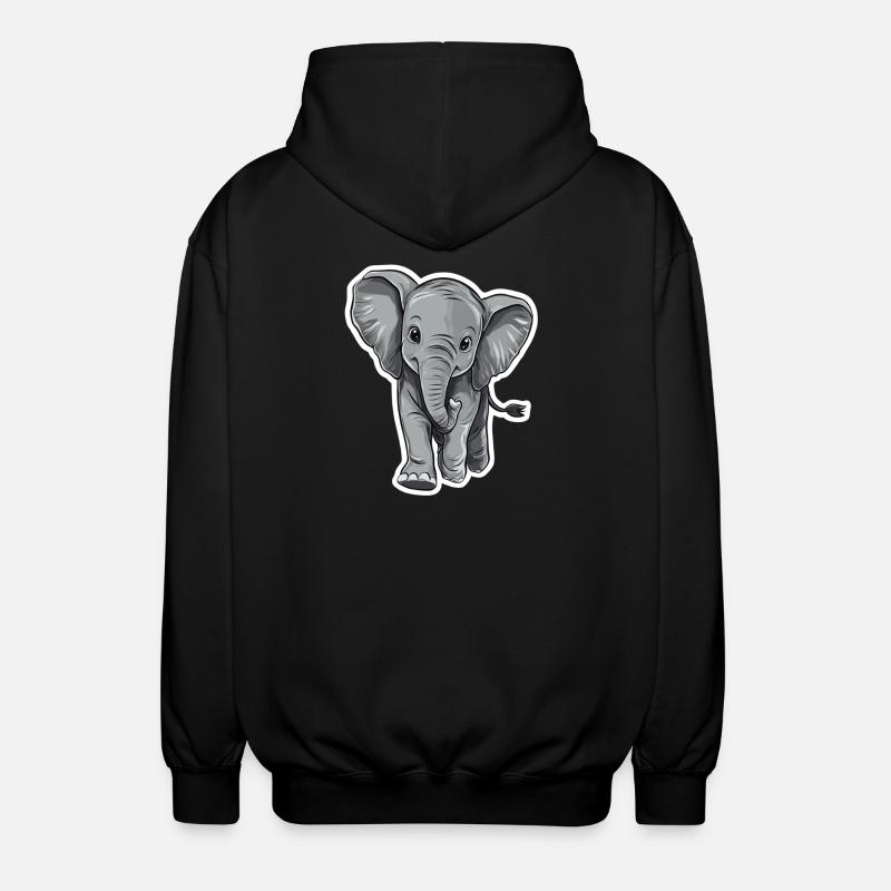 Éléphant - Veste à capuche unisexe - noir
