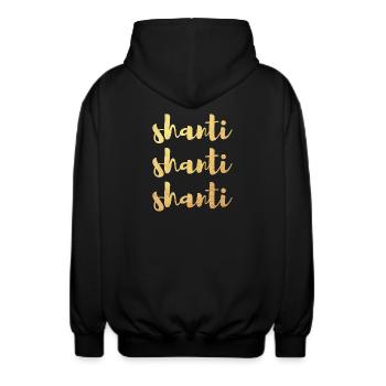Or Shanti Méditation Namaste Yoga Manuscrit om - Veste à capuche unisexe - noir - Dos - AI Model Male 185 light (185cm)