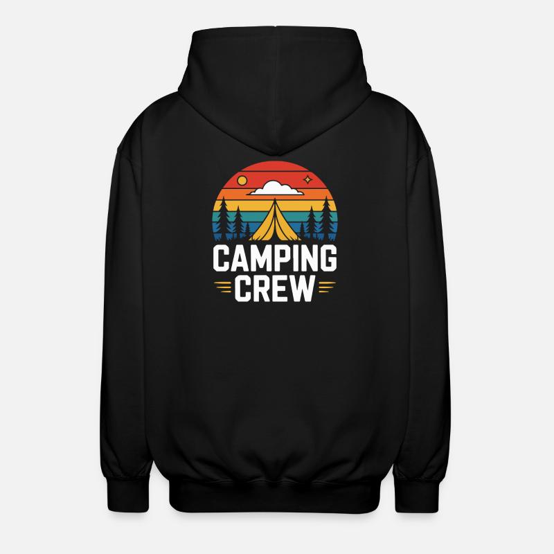 Sunset Camping Tent Camping Crew - Unisex Hooded Jacket - black