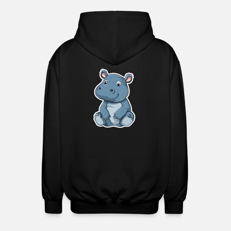 Nilpferd - Unisex Kapuzenjacke - Schwarz