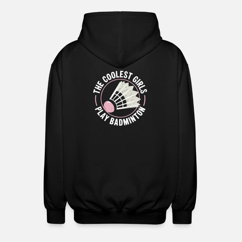 Conception de filles de badminton - Veste à capuche unisexe - noir