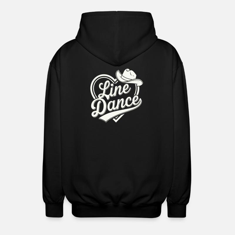 Line Dance Cowboy Design - Unisex Hooded Jacket - black