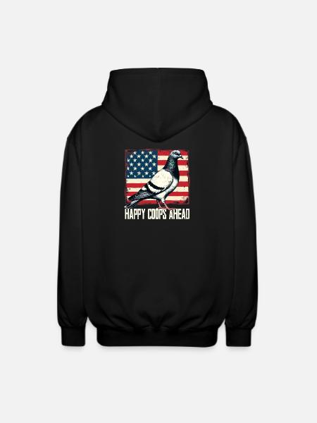 Colombophiles Happy Coops Ahead - Veste à capuche unisexe - noir