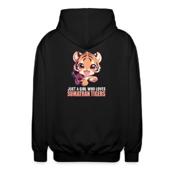 Sumatra-Tiger - Unisex Kapuzenjacke - Schwarz - Hinten - AI Model Male 185 light (185cm)