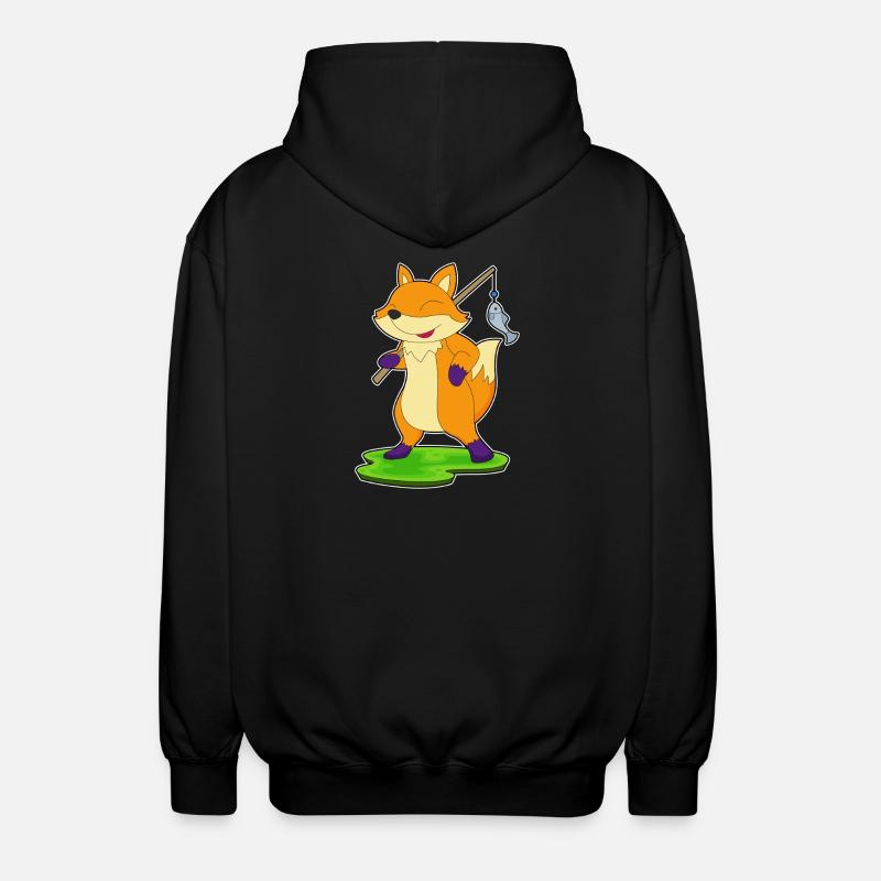 Renard pêcheur Pêche - Veste à capuche unisexe - noir