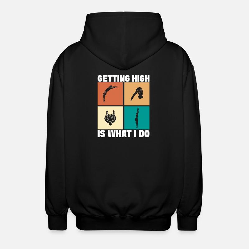 Kunstspringen Turmspringer Sprungbrett - Unisex Kapuzenjacke - Schwarz