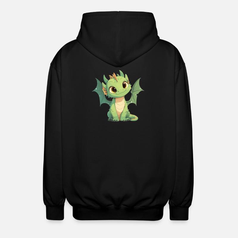 Drachen Drache - Unisex Kapuzenjacke - Schwarz