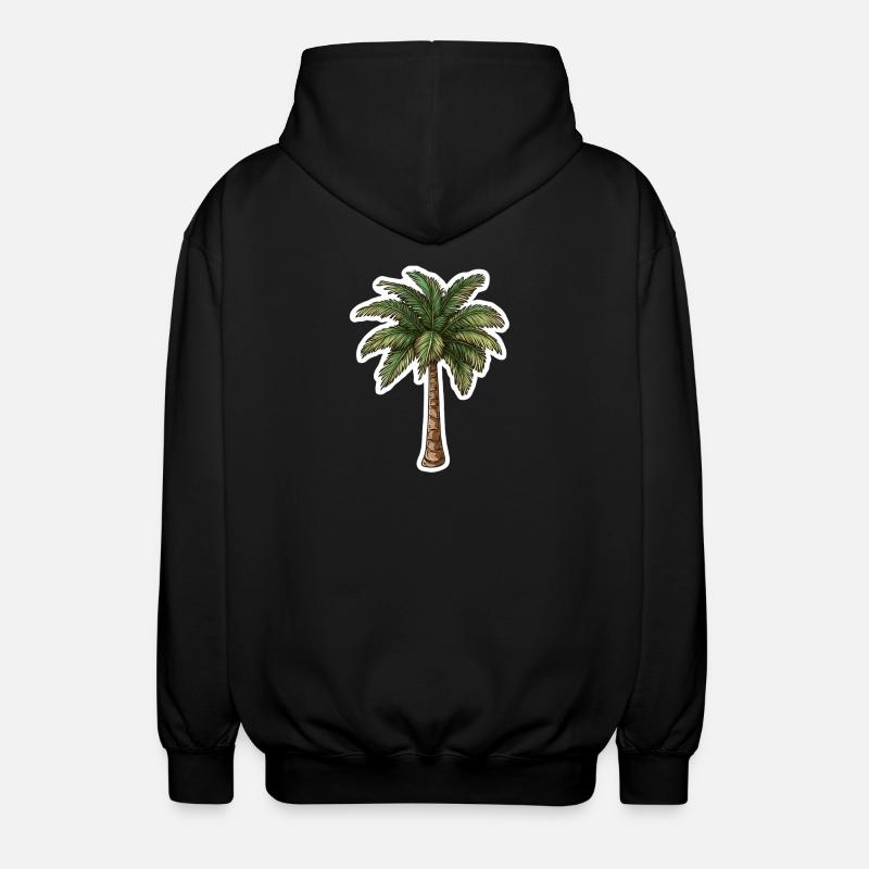 Palm tree - Unisex Hooded Jacket - black