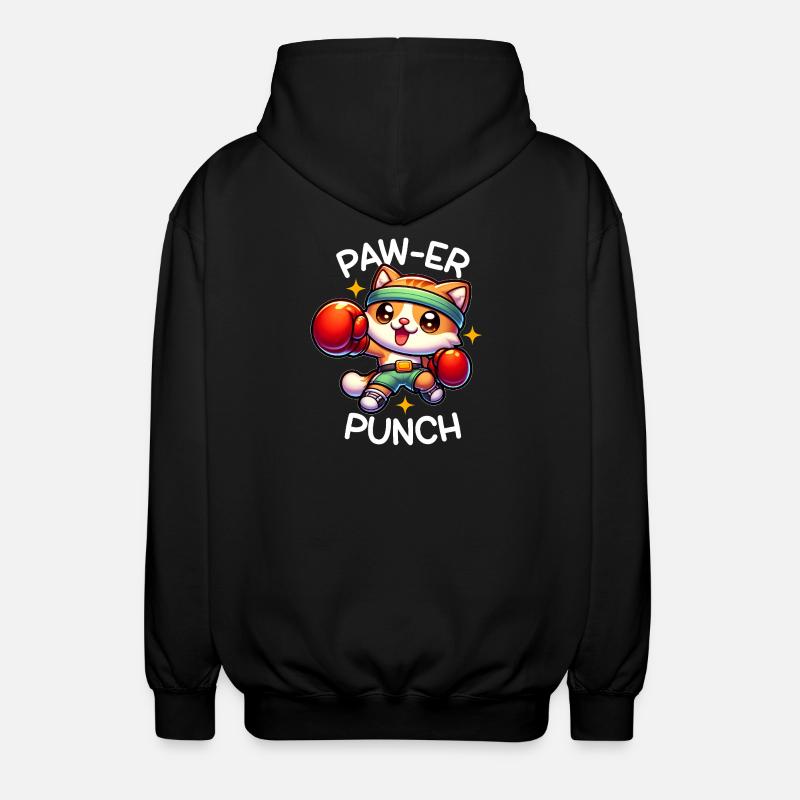 Boxerkatze - Unisex Kapuzenjacke - Schwarz