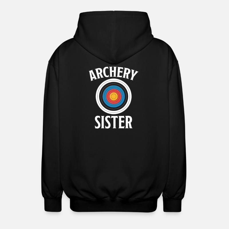 Bogenschießen Spruch Schwester Bogenschießen - Unisex Kapuzenjacke - Schwarz