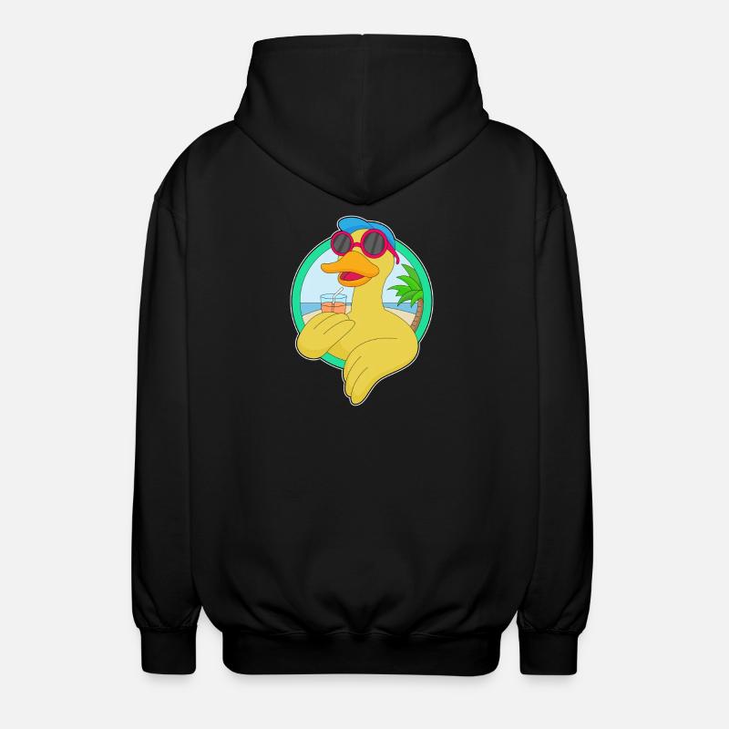 Duck Beach Drink Summer - Unisex Hooded Jacket - black