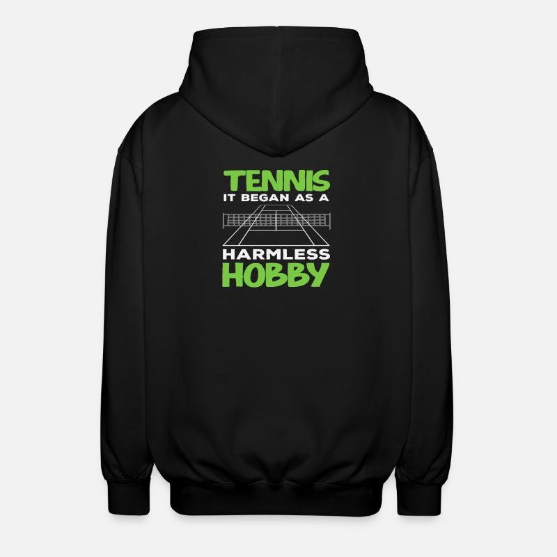 Tennis Player Harmless Hobby Fun - Unisex Hooded Jacket - black