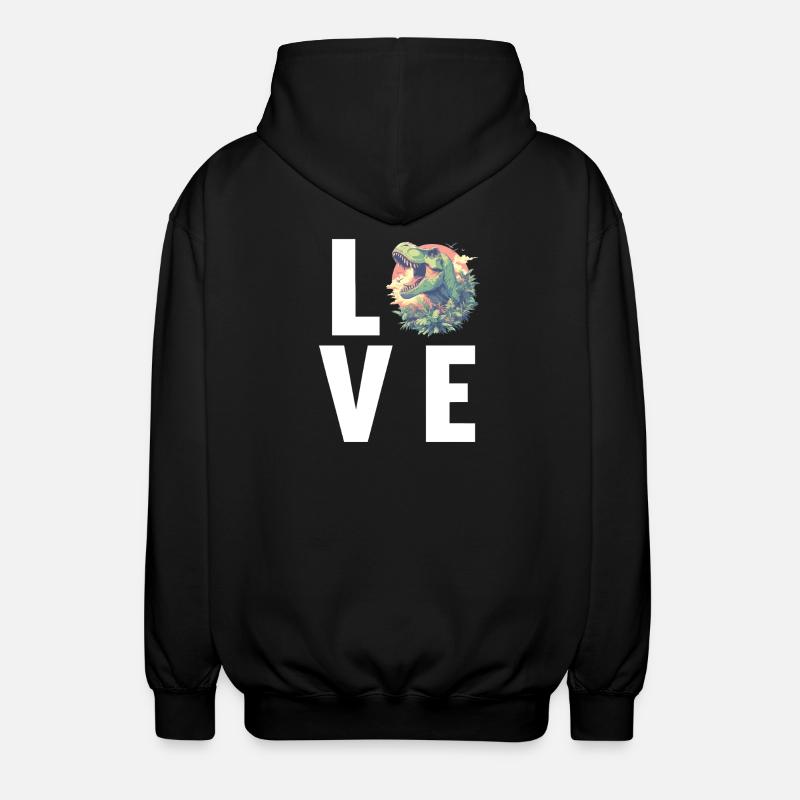 Dino Dinosaur Dinosaur - Unisex Hooded Jacket - black