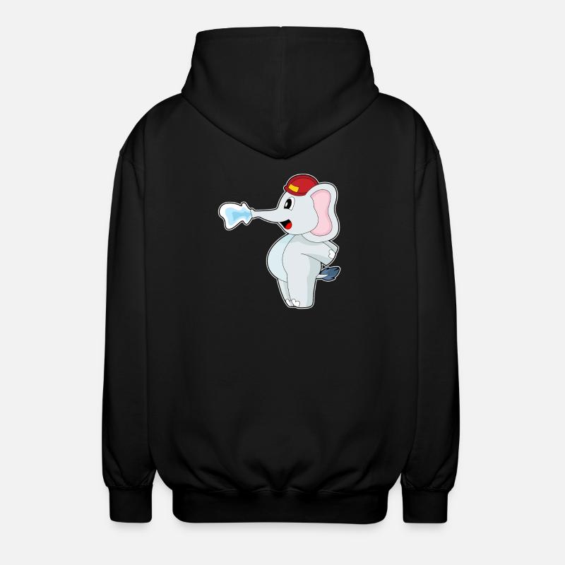 Éléphant pompier casque de pompier service d'incendie - Veste à capuche unisexe - noir
