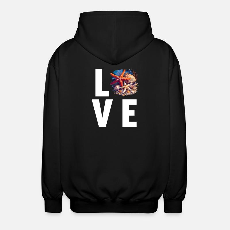 Seesterne Seestern - Unisex Kapuzenjacke - Schwarz