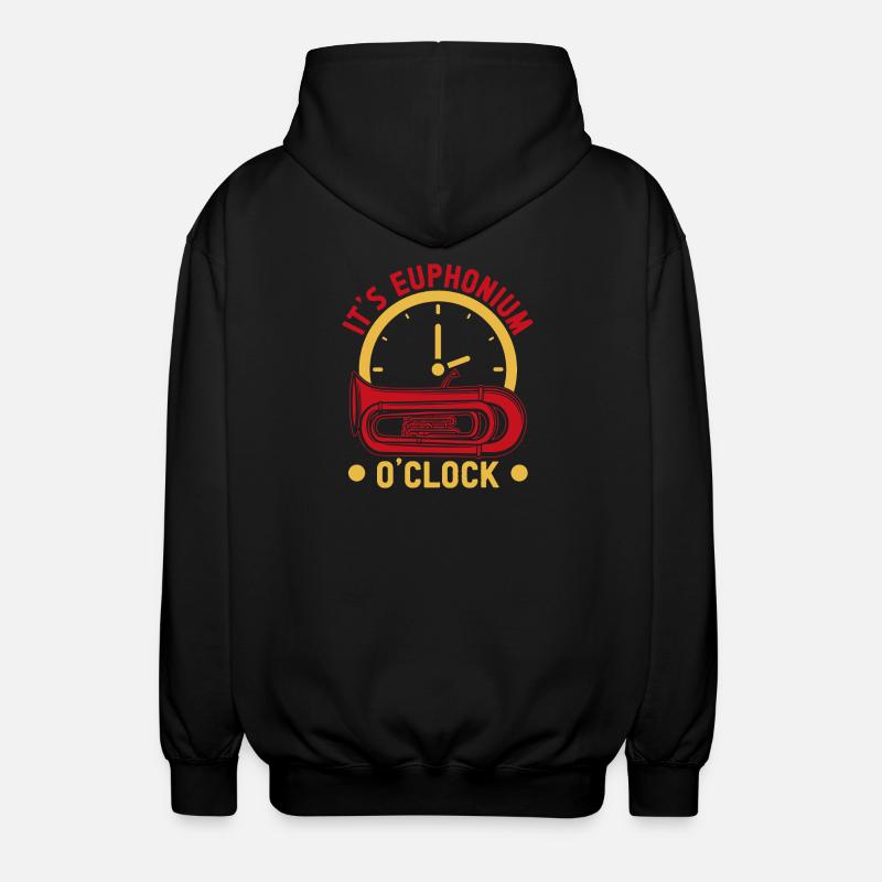 Euphonium It's O'Clock Baritone Marching Band - Unisex Hooded Jacket - black