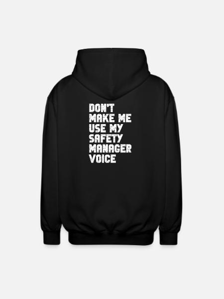 Safety Manager Saying Security Service Job Funny - Unisex Hooded Jacket - black