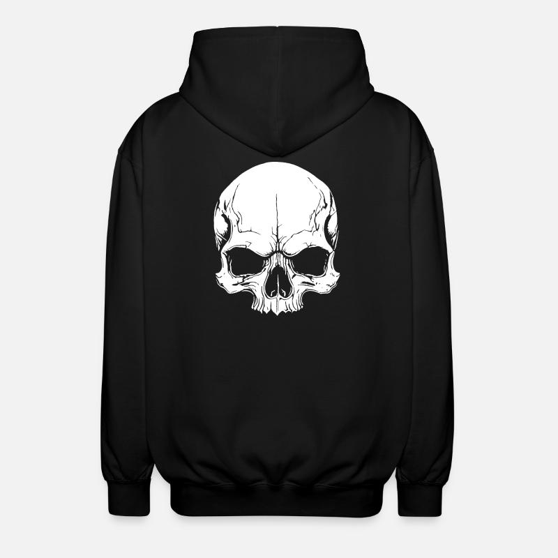 Cooles Schädel-Design - Unisex Kapuzenjacke - Schwarz
