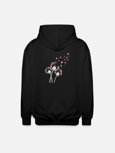 Löwenzahn-Billardkugel, lustiges Queue, Sportkunst - Unisex Kapuzenjacke - Schwarz