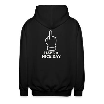 Have A Nice Day - Unisex Kapuzenjacke - Schwarz - Hinten - AI Model Male 185 light (185cm)