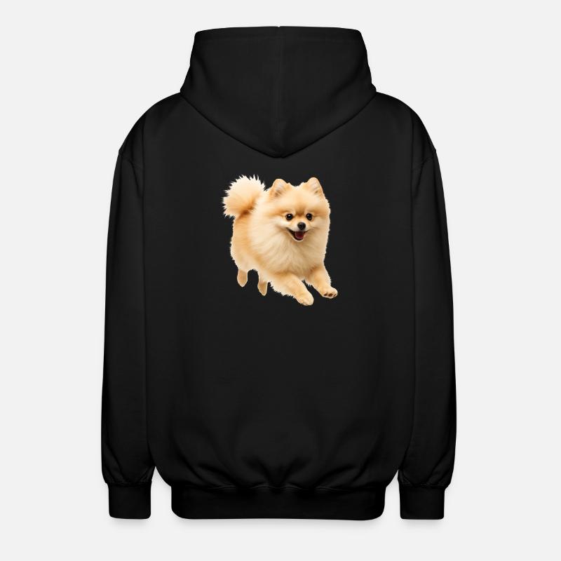 dwarf spitz - Unisex Hooded Jacket - black