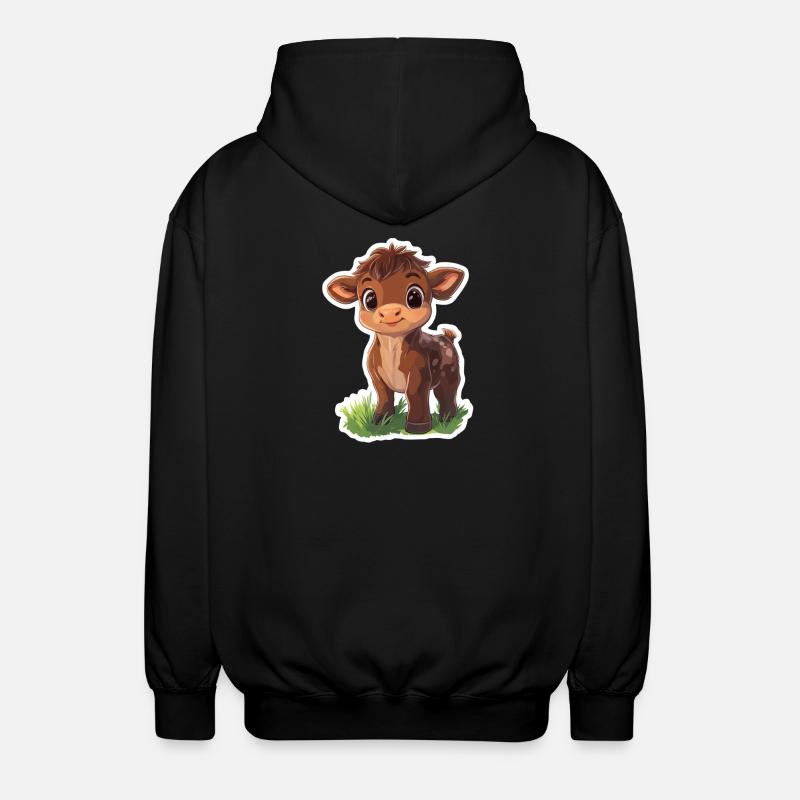 Kuh - Unisex Kapuzenjacke - Schwarz
