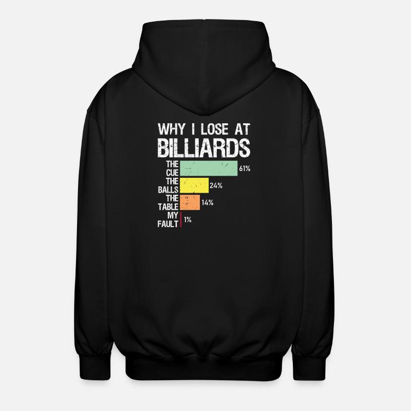 why I lose at billiards - Unisex Hooded Jacket - black