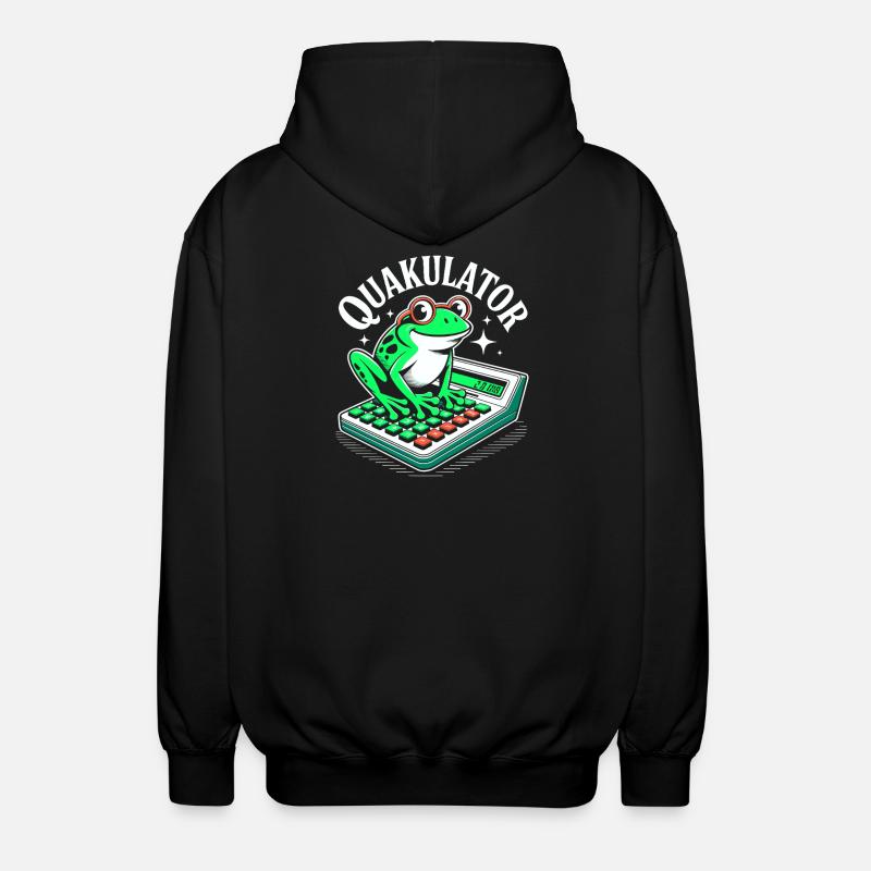 Funny Saying Math Frog Calculator - Unisex Hooded Jacket - black