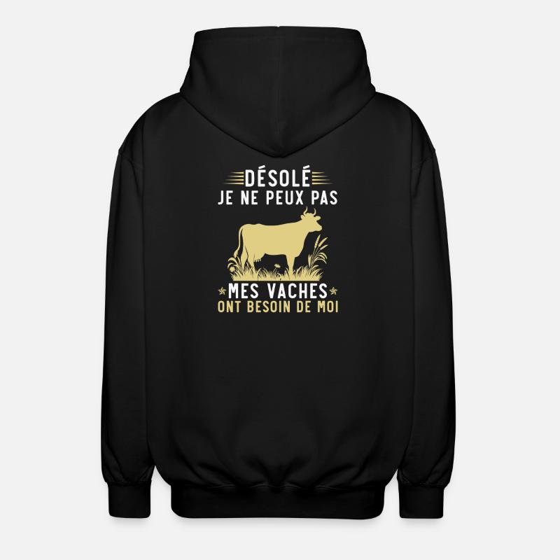 My cows need me - Unisex Hooded Jacket - black