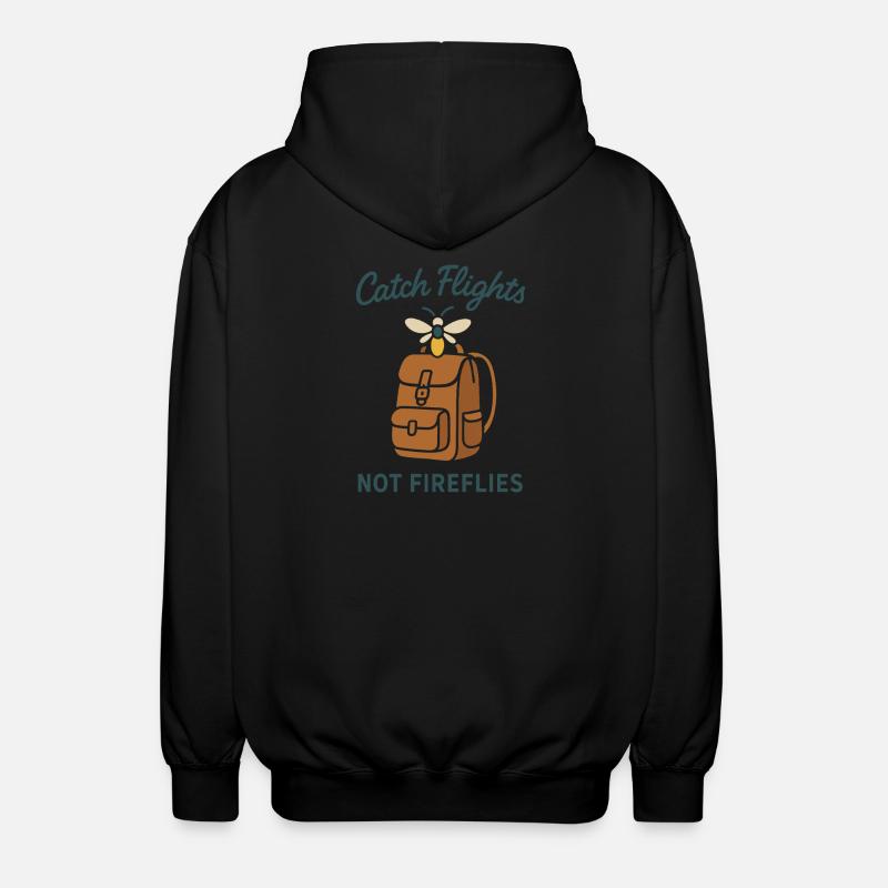 Firefly Summer Night Glow Bug Nostalgic - Unisex Kapuzenjacke - Schwarz