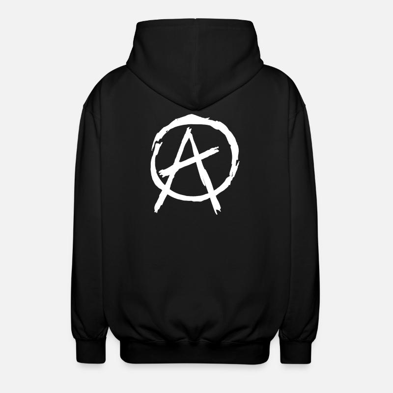 Symbole de l’anarchie en cercle - Blanc - Veste à capuche unisexe - noir