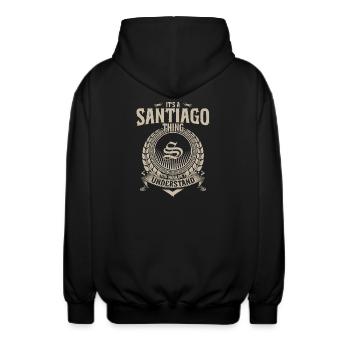 T-shirt Santiago Crest - Veste à capuche unisexe - noir - Dos - AI Model Male 185 light (185cm)