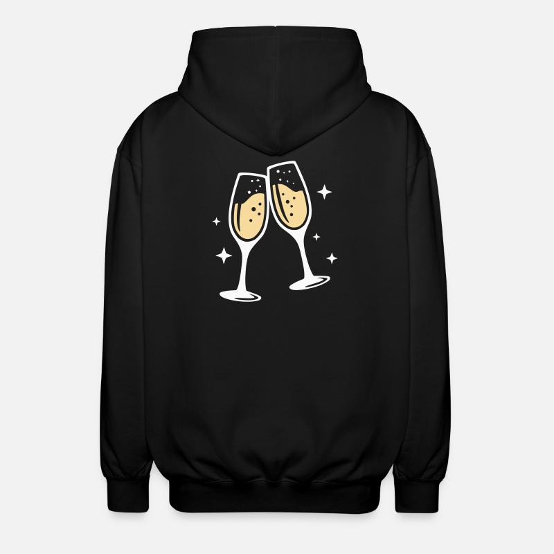 Sektglas Prosecco Sekt Alkohol Prost - Veste à capuche unisexe - noir