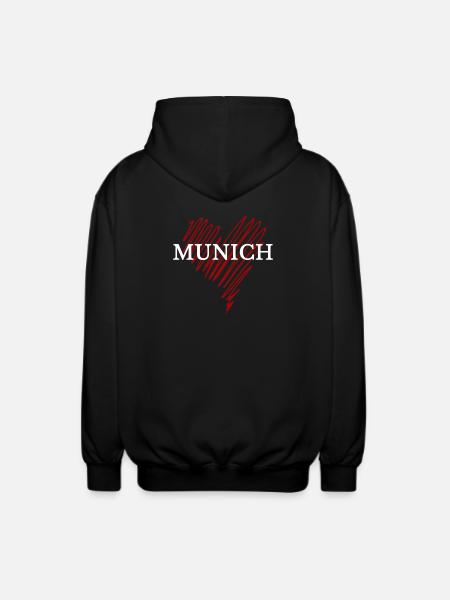 J’adore Munich, souvenir Munich - Veste à capuche unisexe - noir