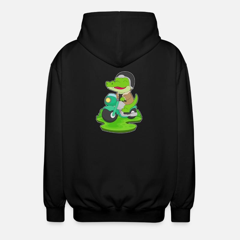Krokodil Motorroller - Unisex Kapuzenjacke - Schwarz